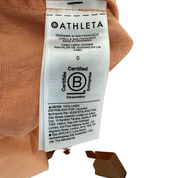 Athleta Womens Cabo Linen Joggers Size 0 Orange Drawstring Casual - Picture 8 of 9